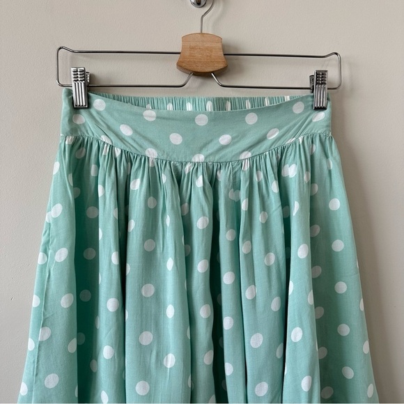 Minkpink-teal & White Polka Dot Mini Lightweight Skirt (Size:Small) - Picture 2 of 7